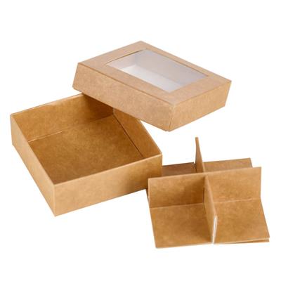 Praline box 4-p 80x80x30mm brown 100 pcs